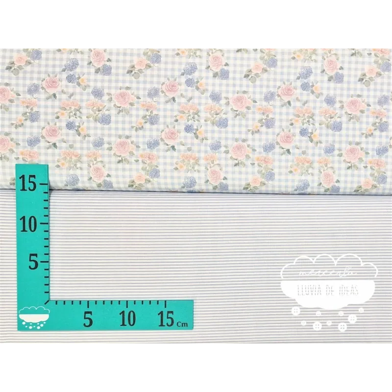 Algodón coordinado Hortensias