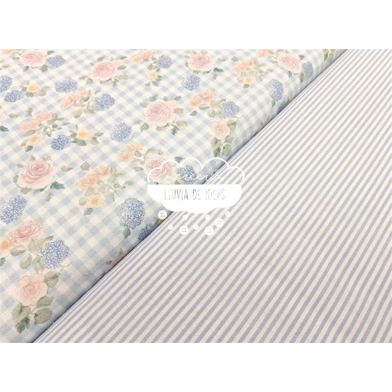 Algodón coordinado Hortensias