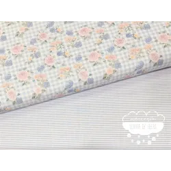 Algodón coordinado Hortensias