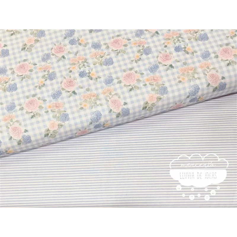 Algodón coordinado Hortensias