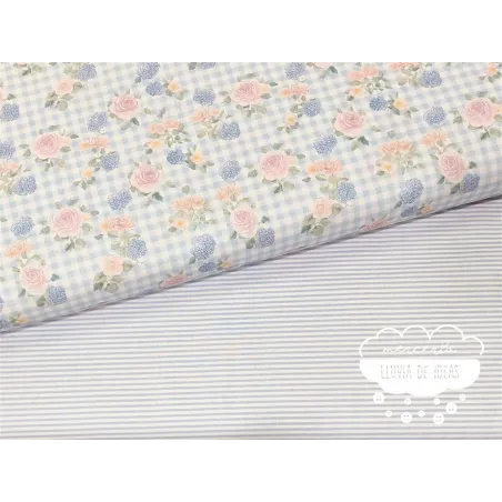 Algodón coordinado Hortensias