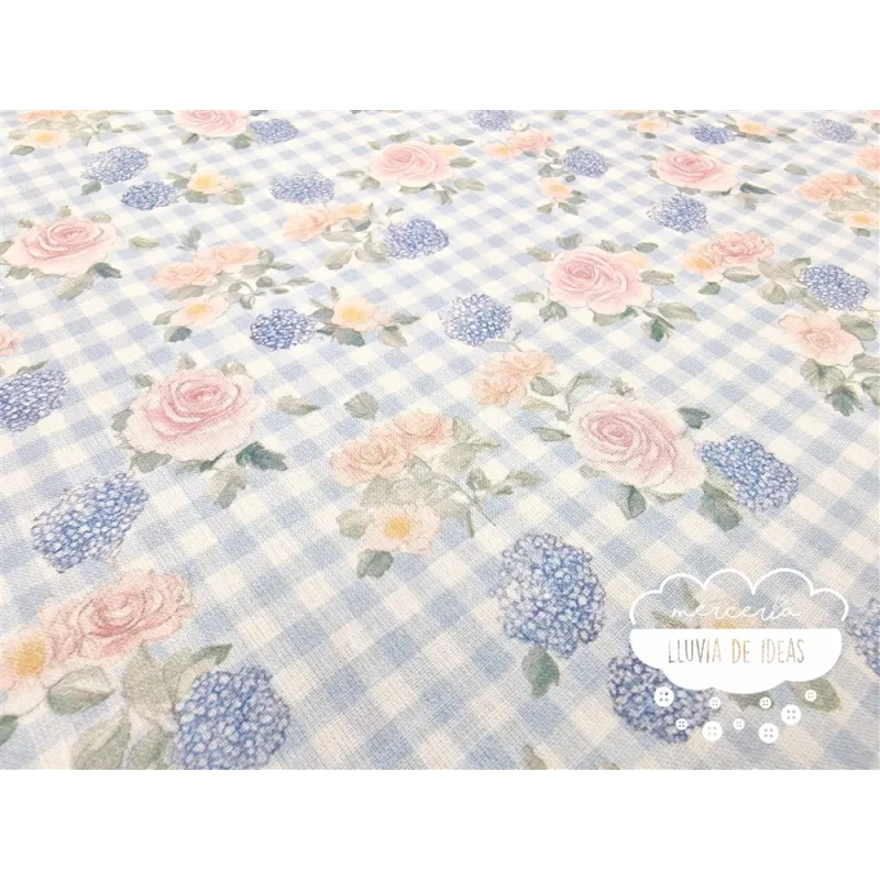 Algodón coordinado Hortensias