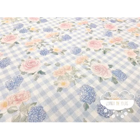 Algodón coordinado Hortensias