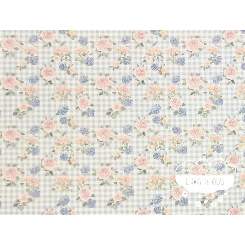 Algodón coordinado Hortensias