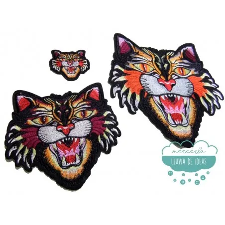 Parche bordado termoadhesivo - Gato Salvaje