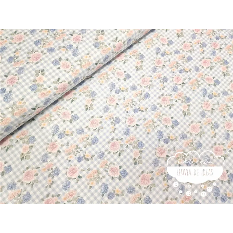 Algodón coordinado Hortensias