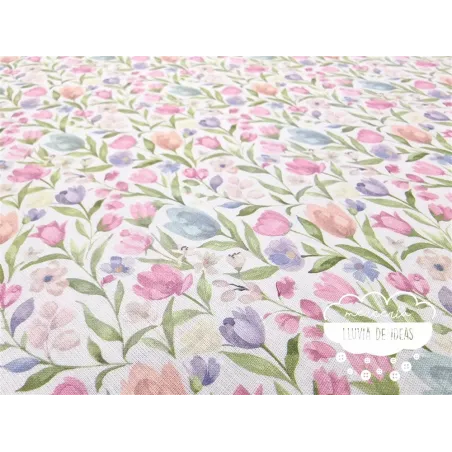 Algodón flores Tulipanes