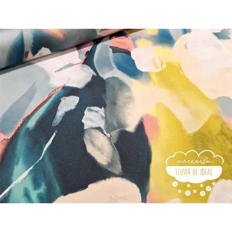 Piel de ángel estampación digital Blue