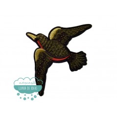 Parche bordado termoadhesivo - Pájaro con rocalla