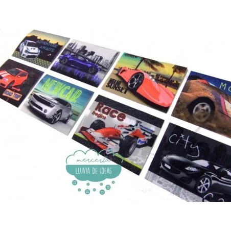 Parches serigrafiados termoadhesivos - Colección Coches
