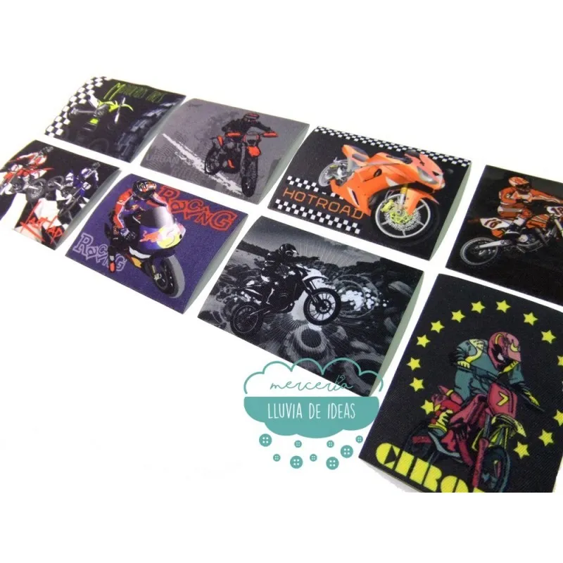 Parches serigrafiados termoadhesivos - Colección Motos