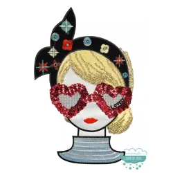 Parche para ropa Mujer Gafas Corazón
