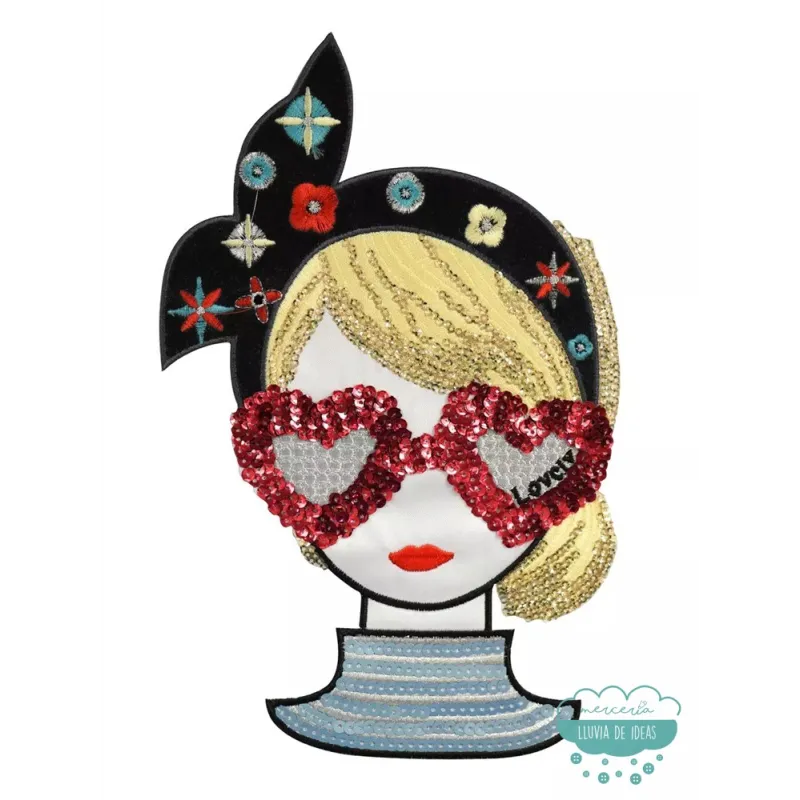Parche para ropa Mujer Gafas Corazón