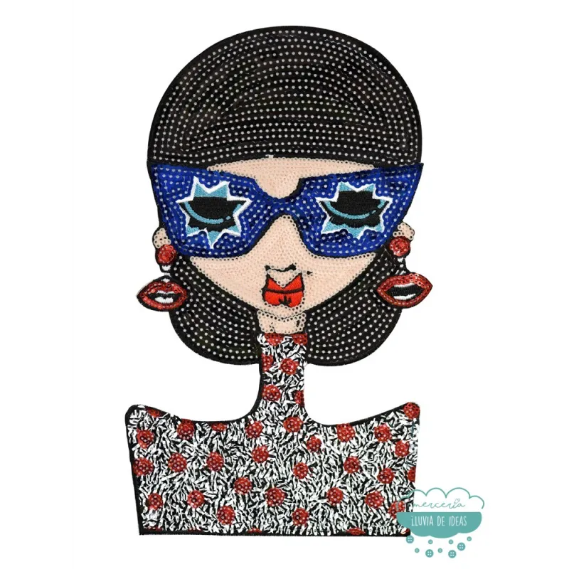 Parche para ropa Mujer Gafas Estrella Mercería Lluvia de Ideas
