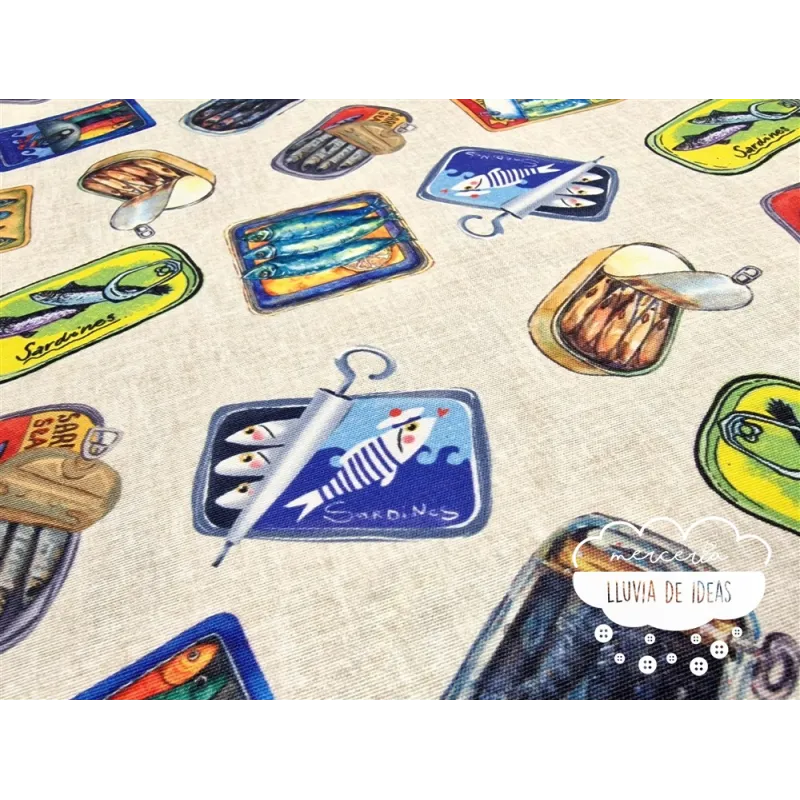 Loneta estampada Lata de sardinas