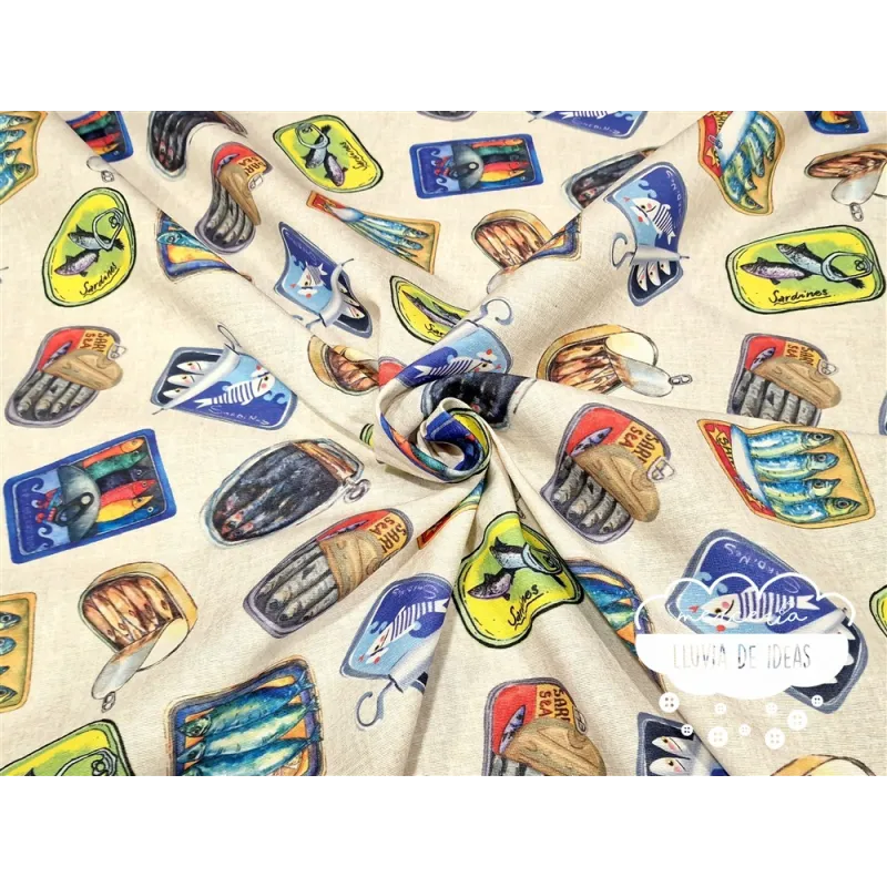 Loneta estampada Lata de sardinas