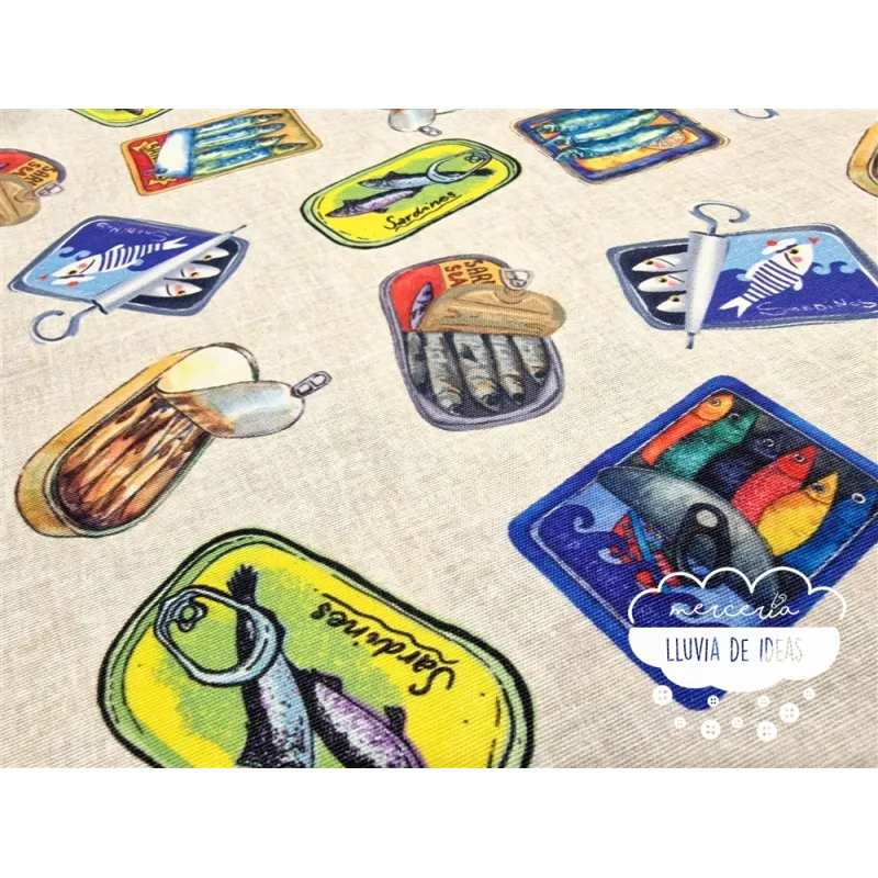 Loneta estampada Lata de sardinas