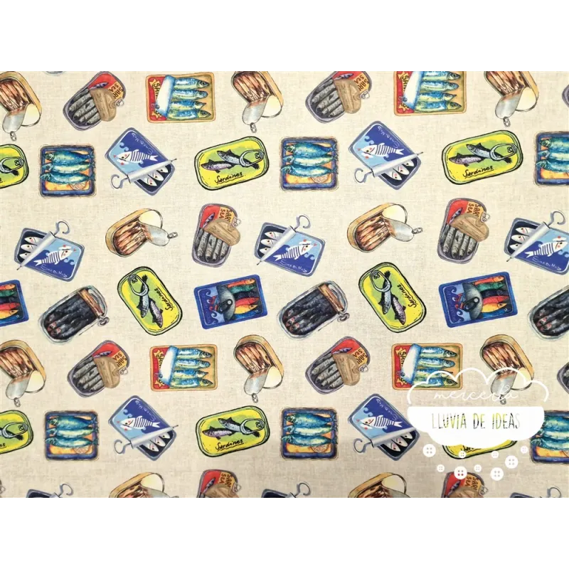 Loneta estampada Lata de sardinas