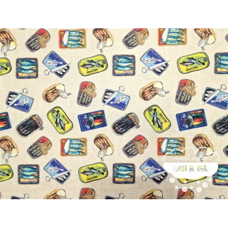 Loneta estampada Lata de sardinas