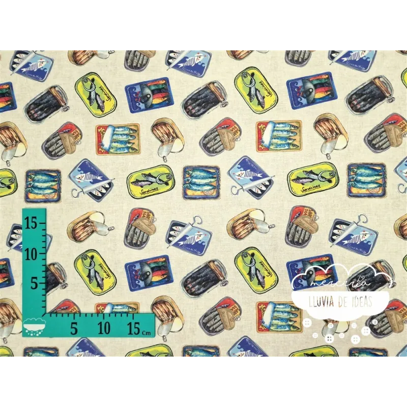 Loneta estampada Lata de sardinas