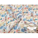 Loneta estampada Postales marineras