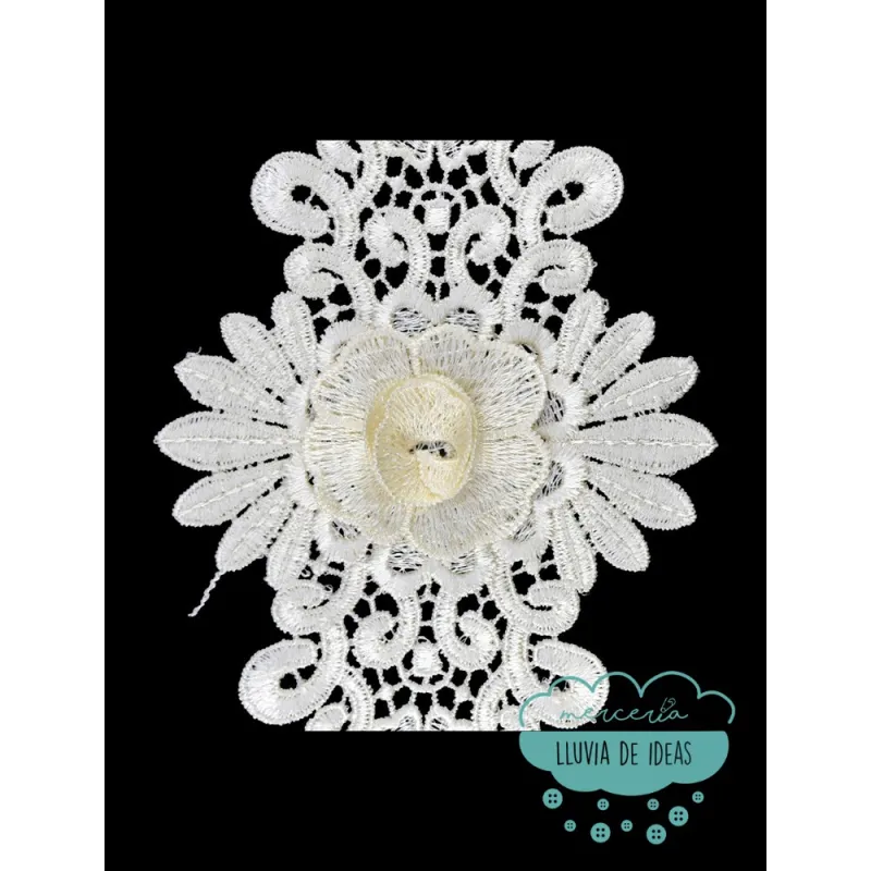 Aplicación bordada Flor Guipur Gisela