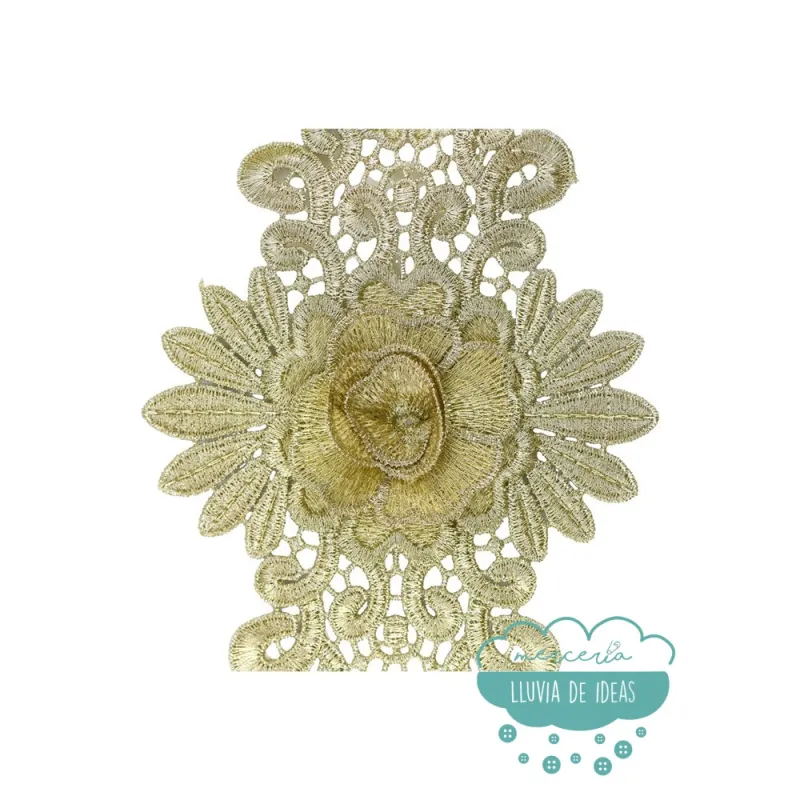 Aplicación bordada Flor Guipur Gisela