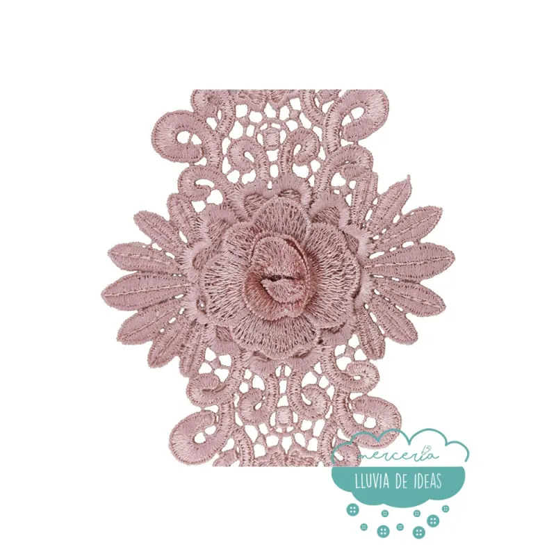 Aplicación bordada Flor Guipur Gisela