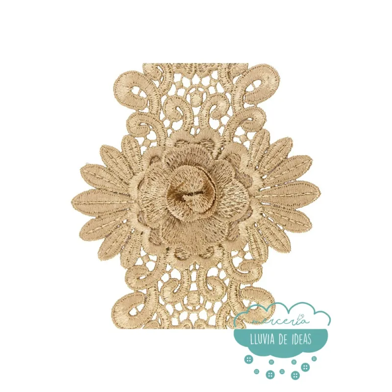 Aplicación bordada Flor Guipur Gisela