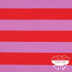 Canvas Rayas anchas Rojo y Malva