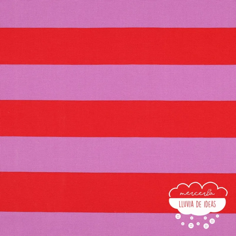 Canvas Rayas anchas Rojo y Malva