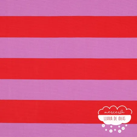 Canvas Rayas anchas Rojo y Malva