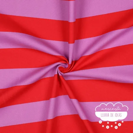 Canvas Rayas anchas Rojo y Malva