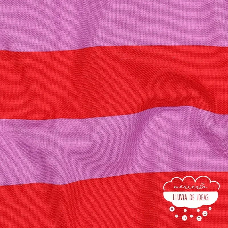 Canvas Rayas anchas Rojo y Malva