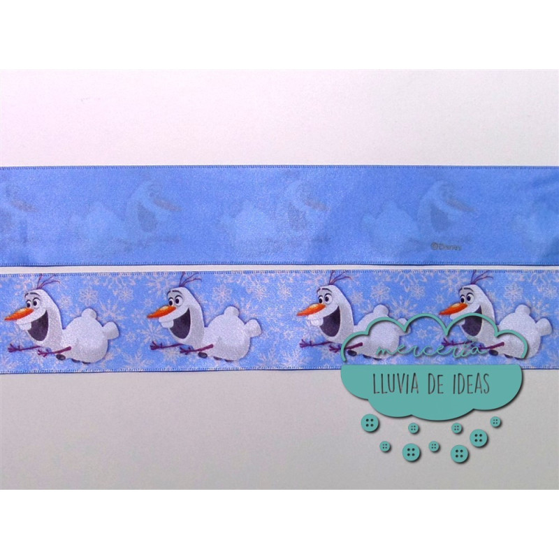 Cinta de raso o satén estampado - Colección Princesas Disney y Olaf