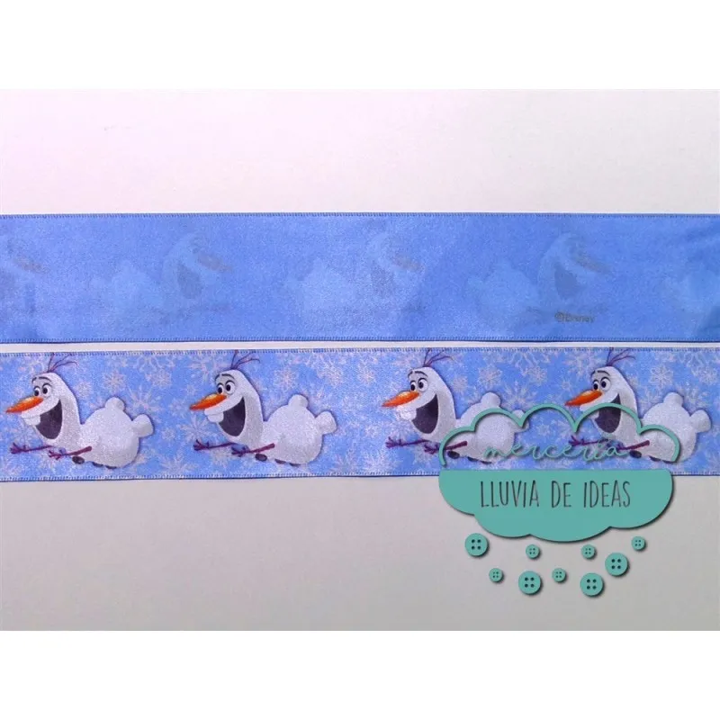 Cinta de raso o satén estampado - Colección Princesas Disney y Olaf