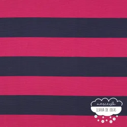 Canvas Rayas anchas Fucsia y Marino