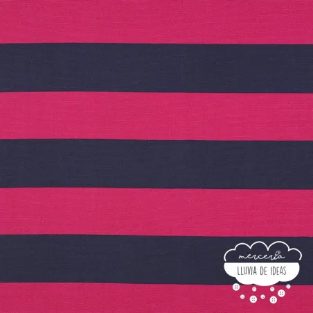 Canvas Rayas anchas Fucsia y Marino