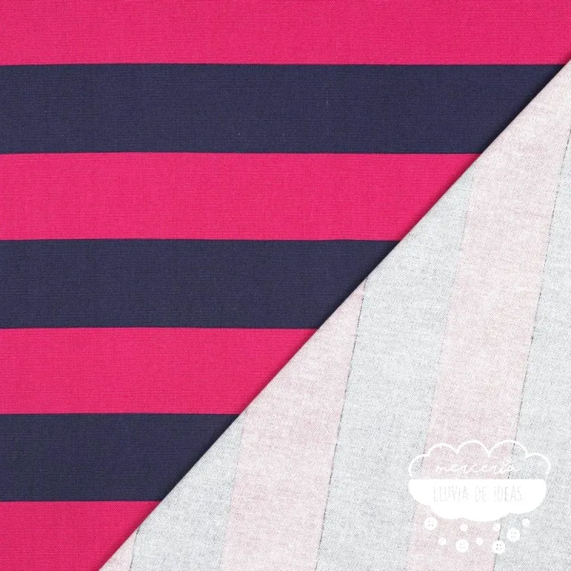 Canvas Rayas anchas Fucsia y Marino