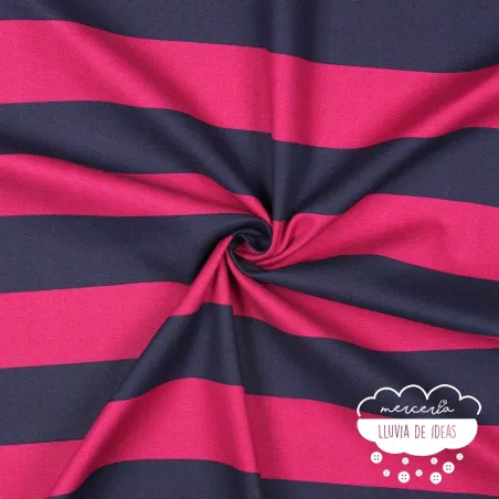 Canvas Rayas anchas Fucsia y Marino