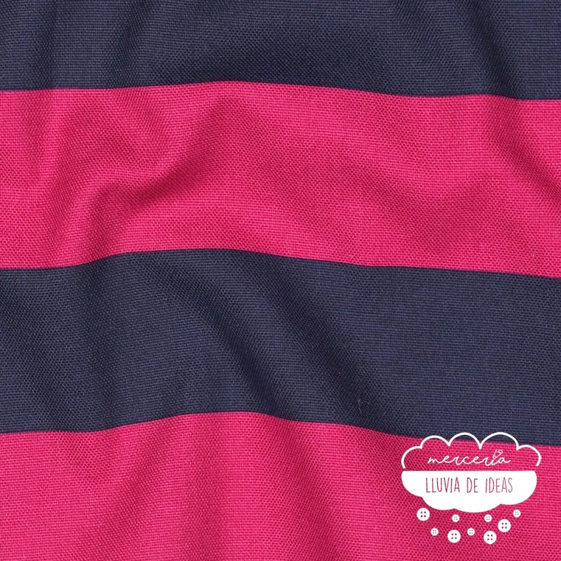 Canvas Rayas anchas Fucsia y Marino