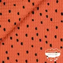 Waffle lunares fondo teja