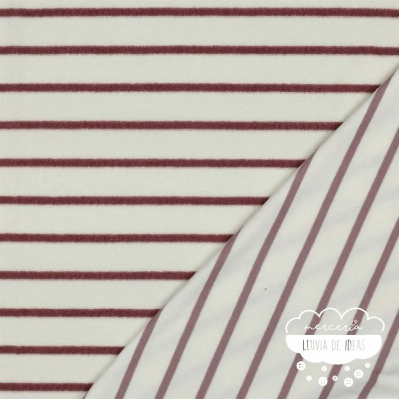 Punto rizo rayas Marsala oscuro