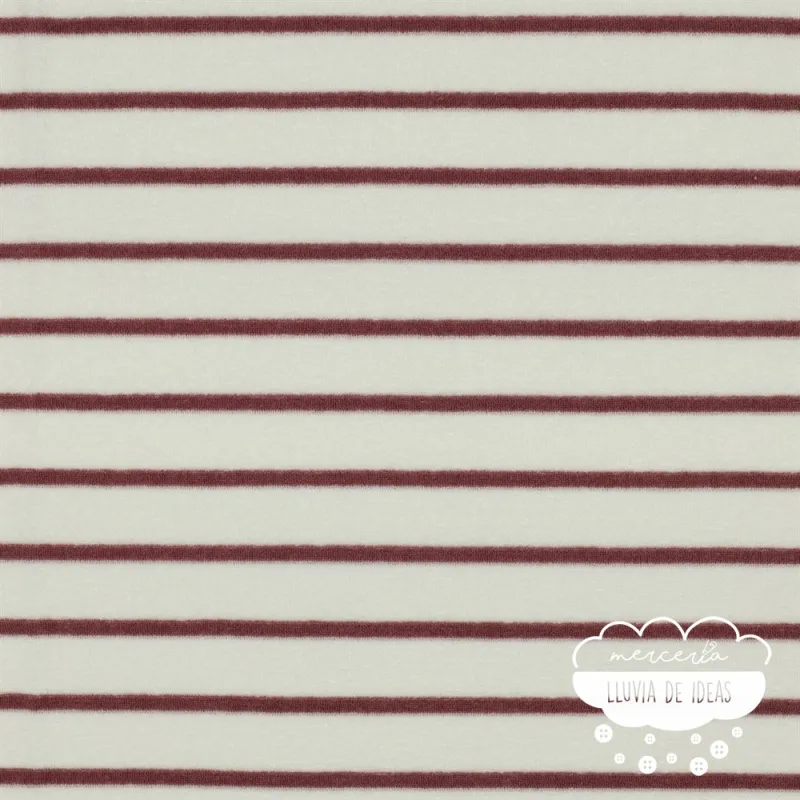 Punto rizo rayas Marsala oscuro