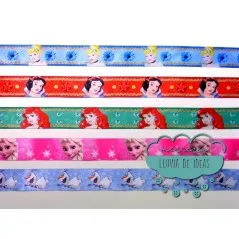 Cinta de raso o satén estampado - Colección Princesas Disney y Olaf