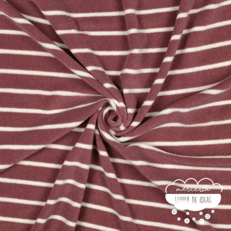 Punto rizo rayas Marsala oscuro