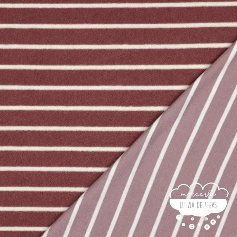 Punto rizo rayas Marsala oscuro
