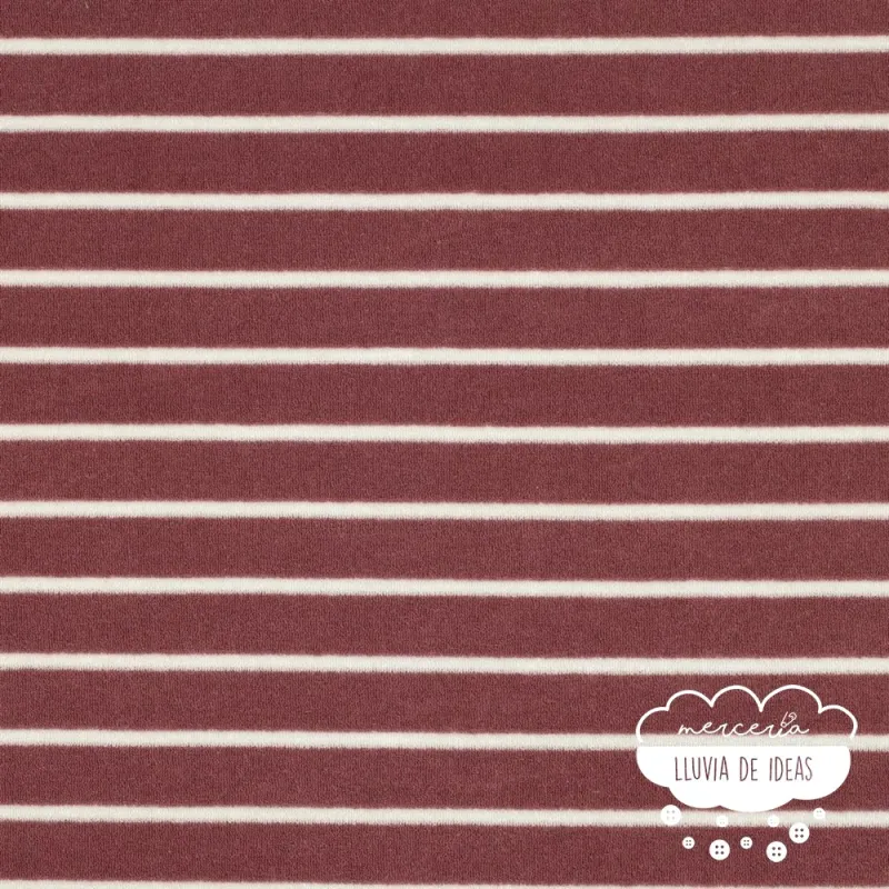 Punto rizo rayas Marsala oscuro
