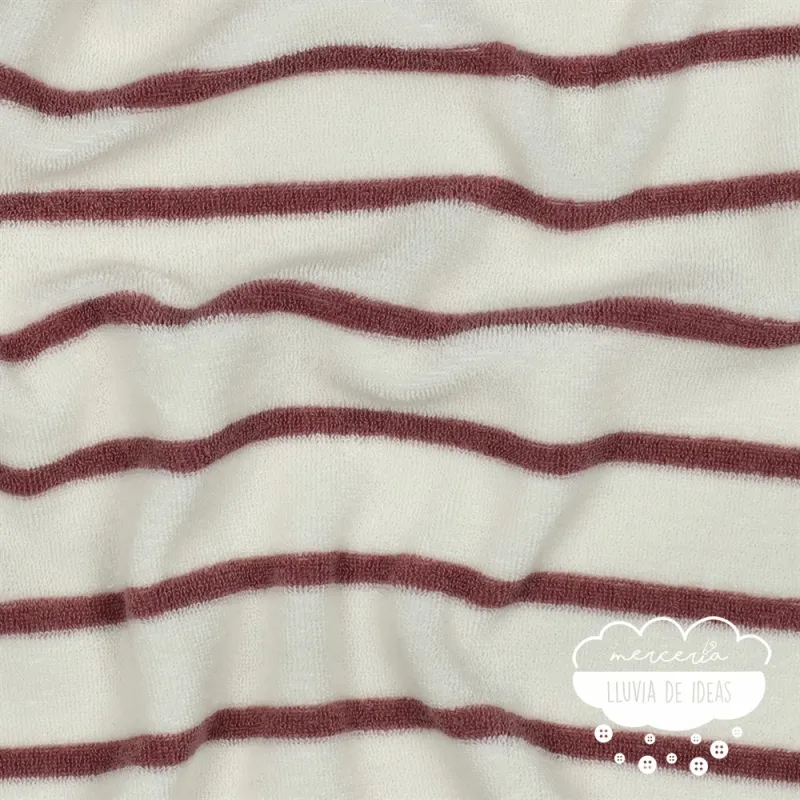 Punto rizo rayas Marsala oscuro