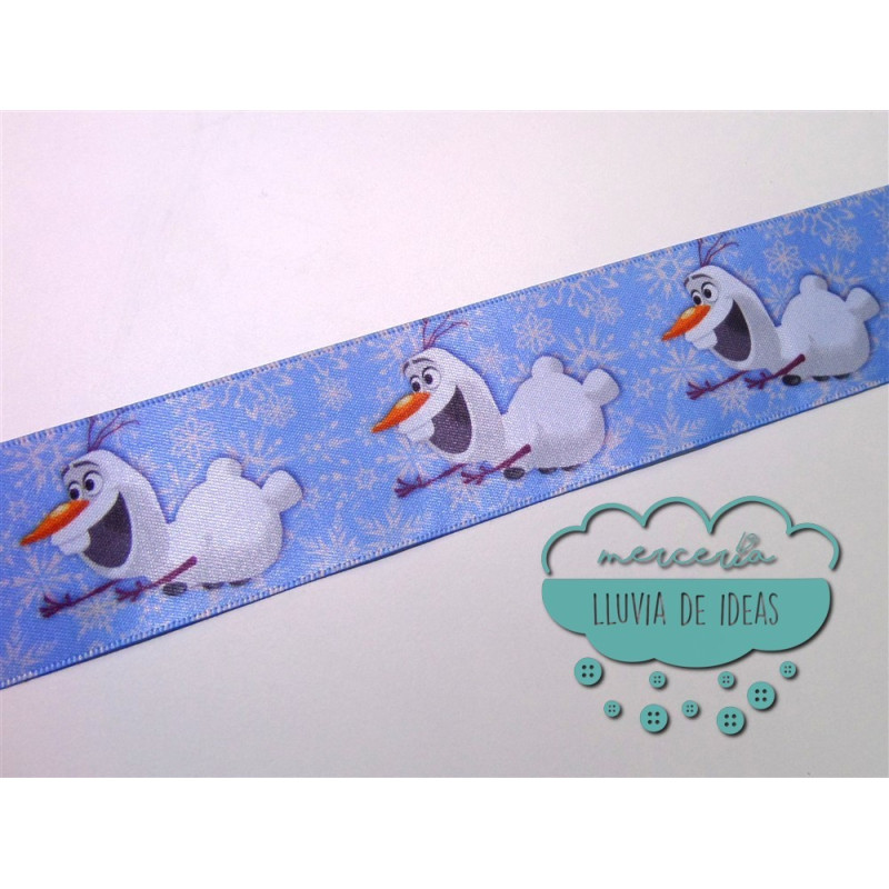 Cinta de raso o satén estampado - Colección Princesas Disney y Olaf